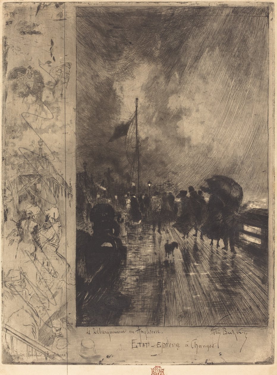 Um Desembarque na Inglaterra Desembarque na Inglaterra, 1879. de Felix Hilaire Buhot