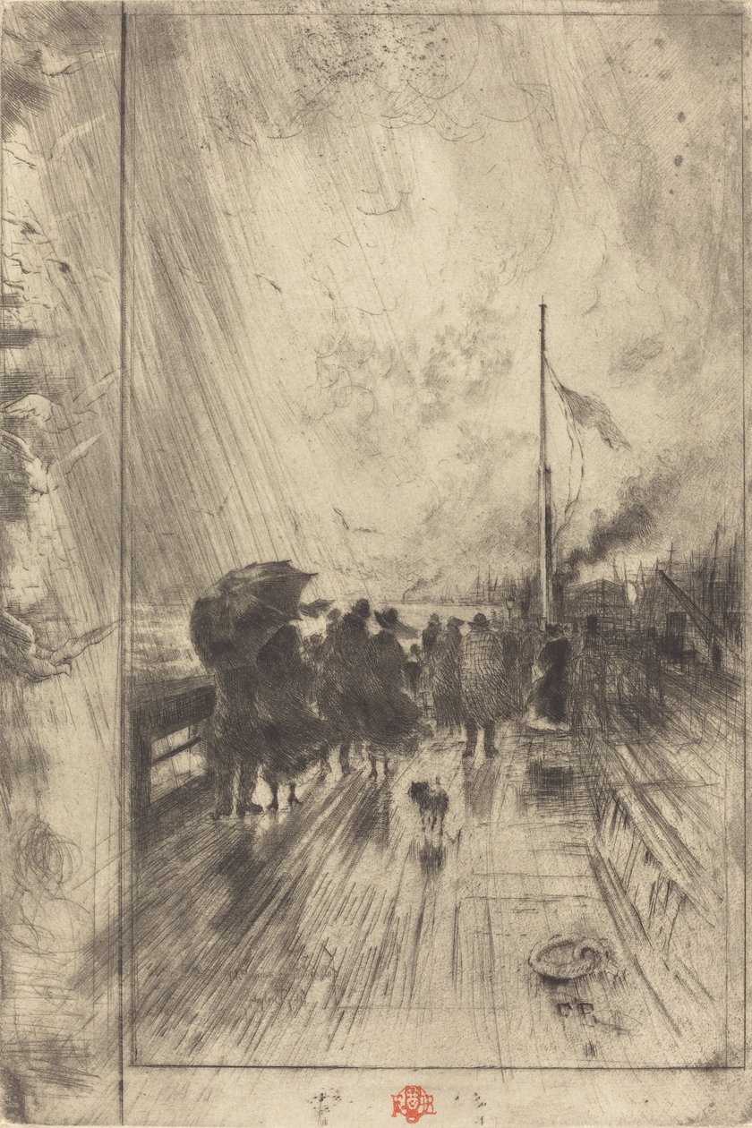 Um cais na Inglaterra, 1879. de Felix Hilaire Buhot
