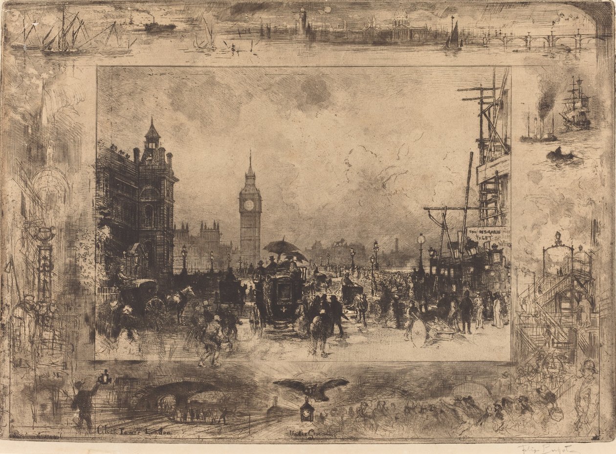 Ponte de Westminster de Felix Hilaire Buhot