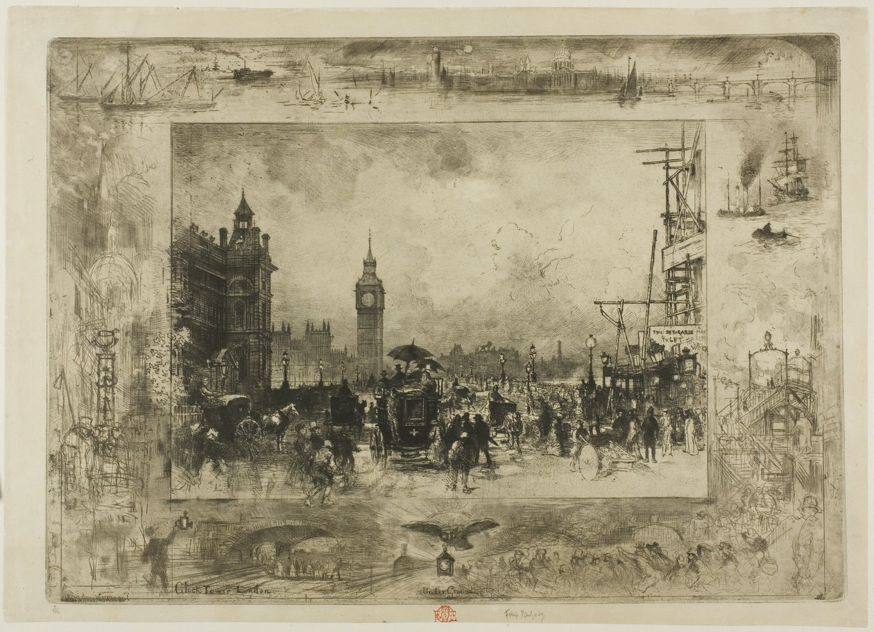 Torre do Relógio de Westminster de Felix Hilaire Buhot