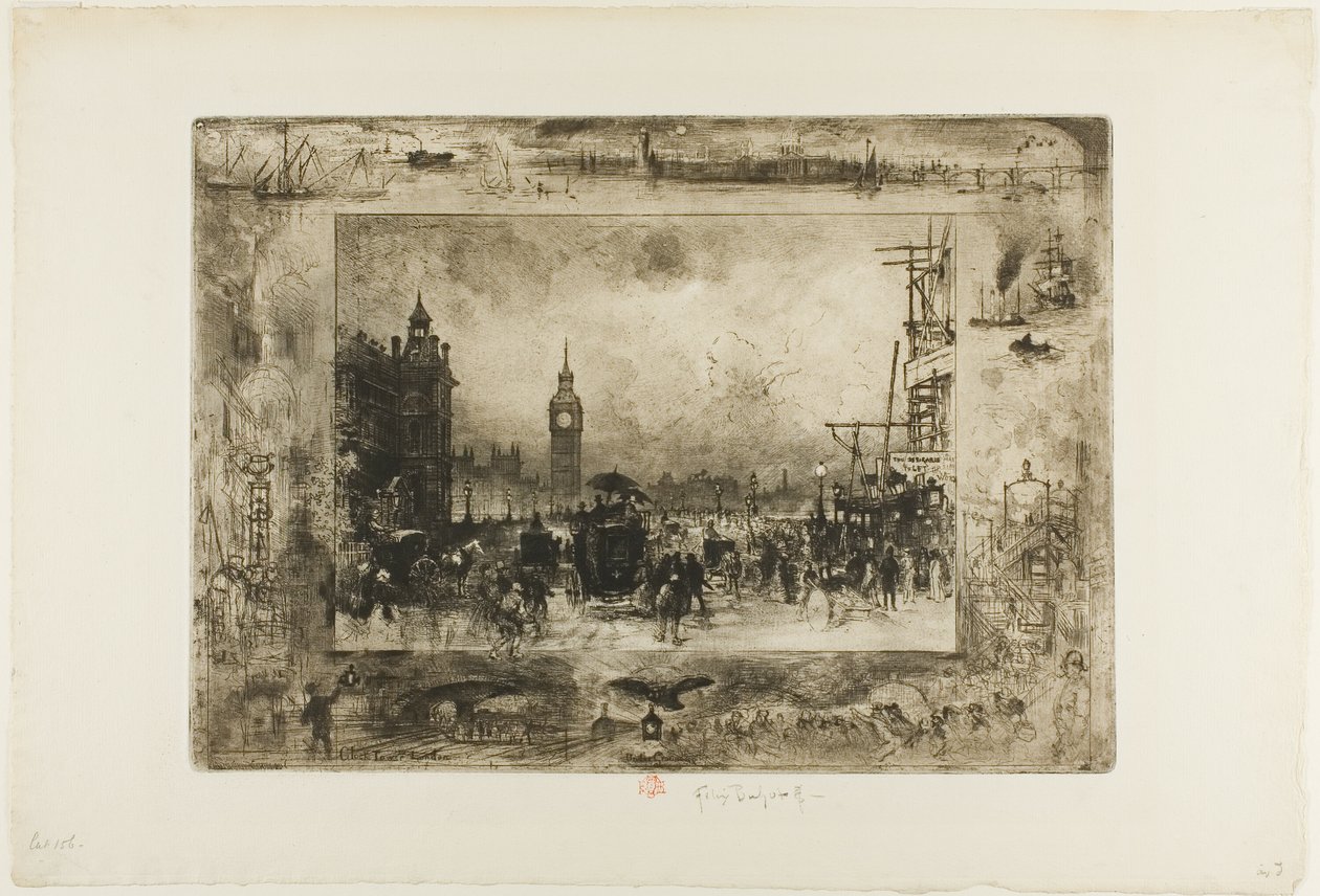 Torre do Relógio de Westminster de Felix Hilaire Buhot