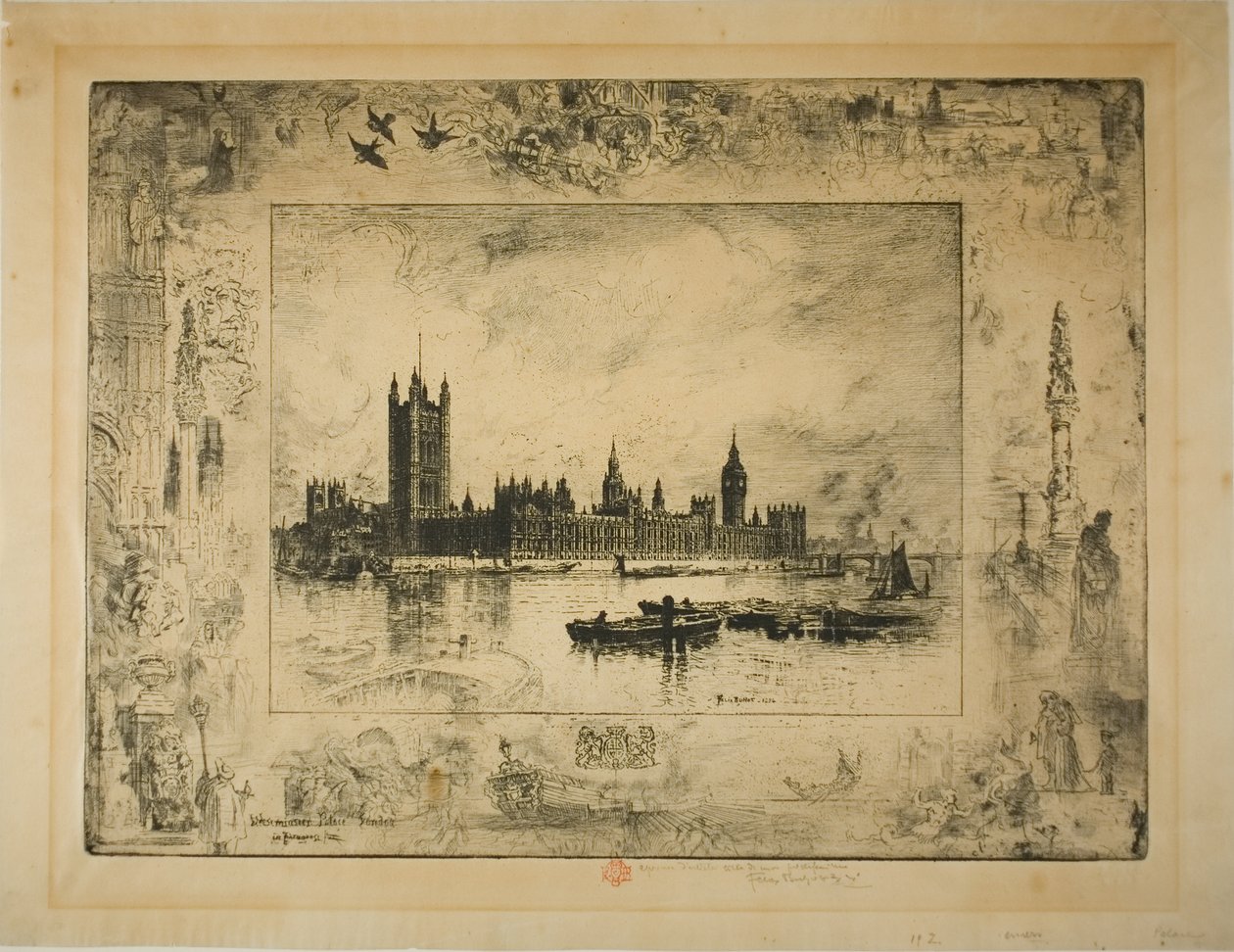 Palácio de Westminster, Londres de Felix Hilaire Buhot