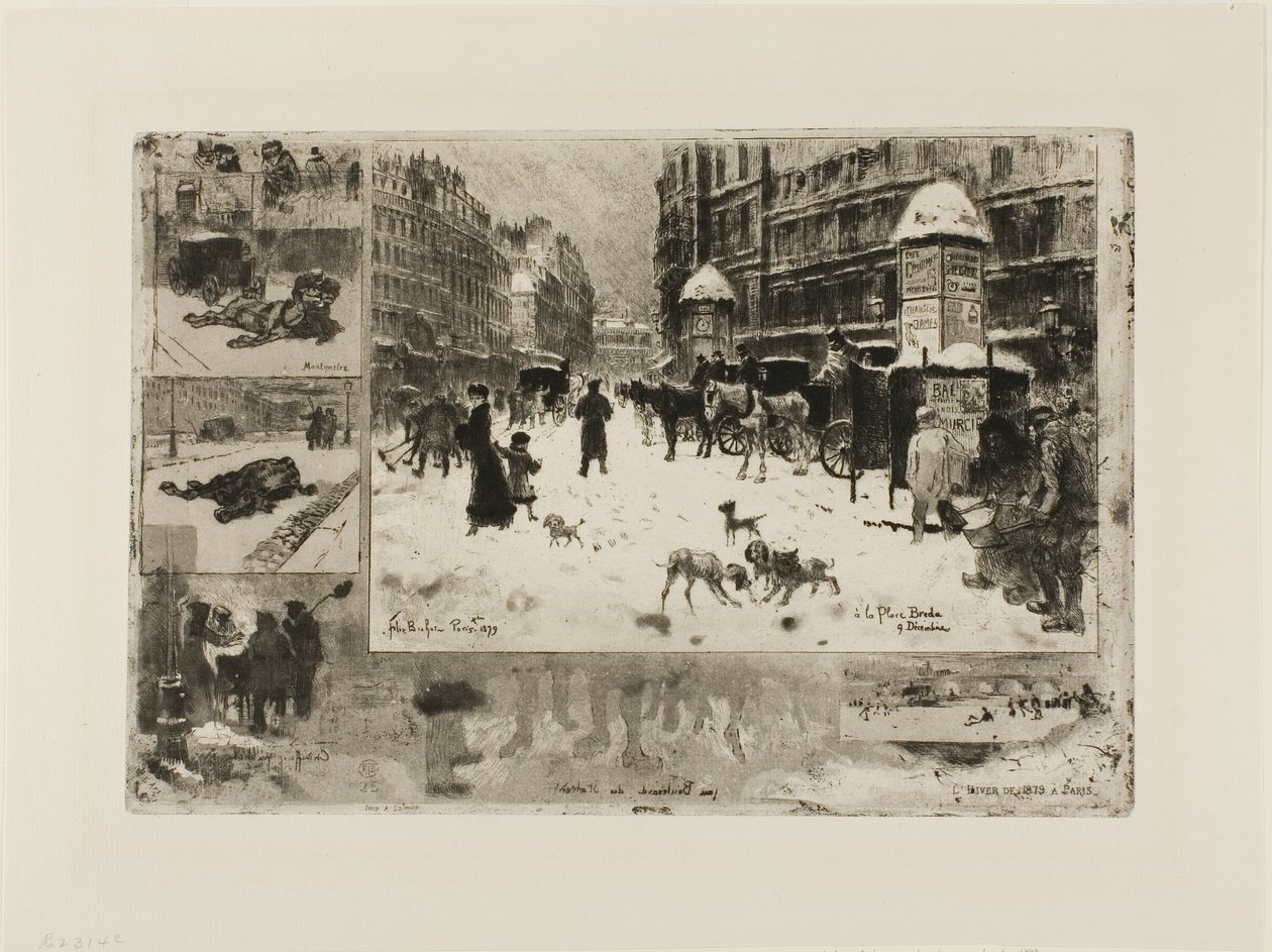 Inverno em Paris de Felix Hilaire Buhot