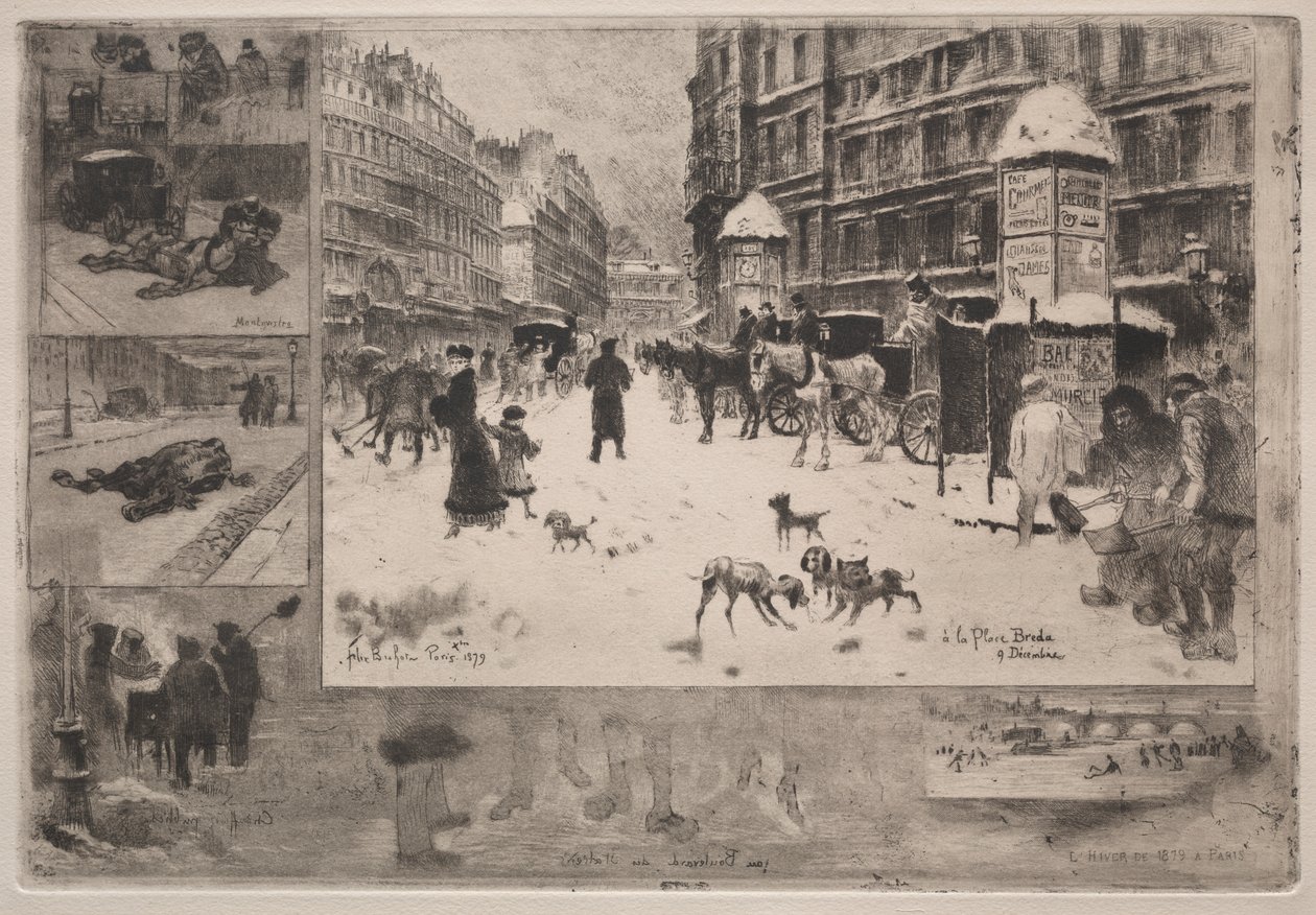 Inverno em Paris de Felix Hilaire Buhot