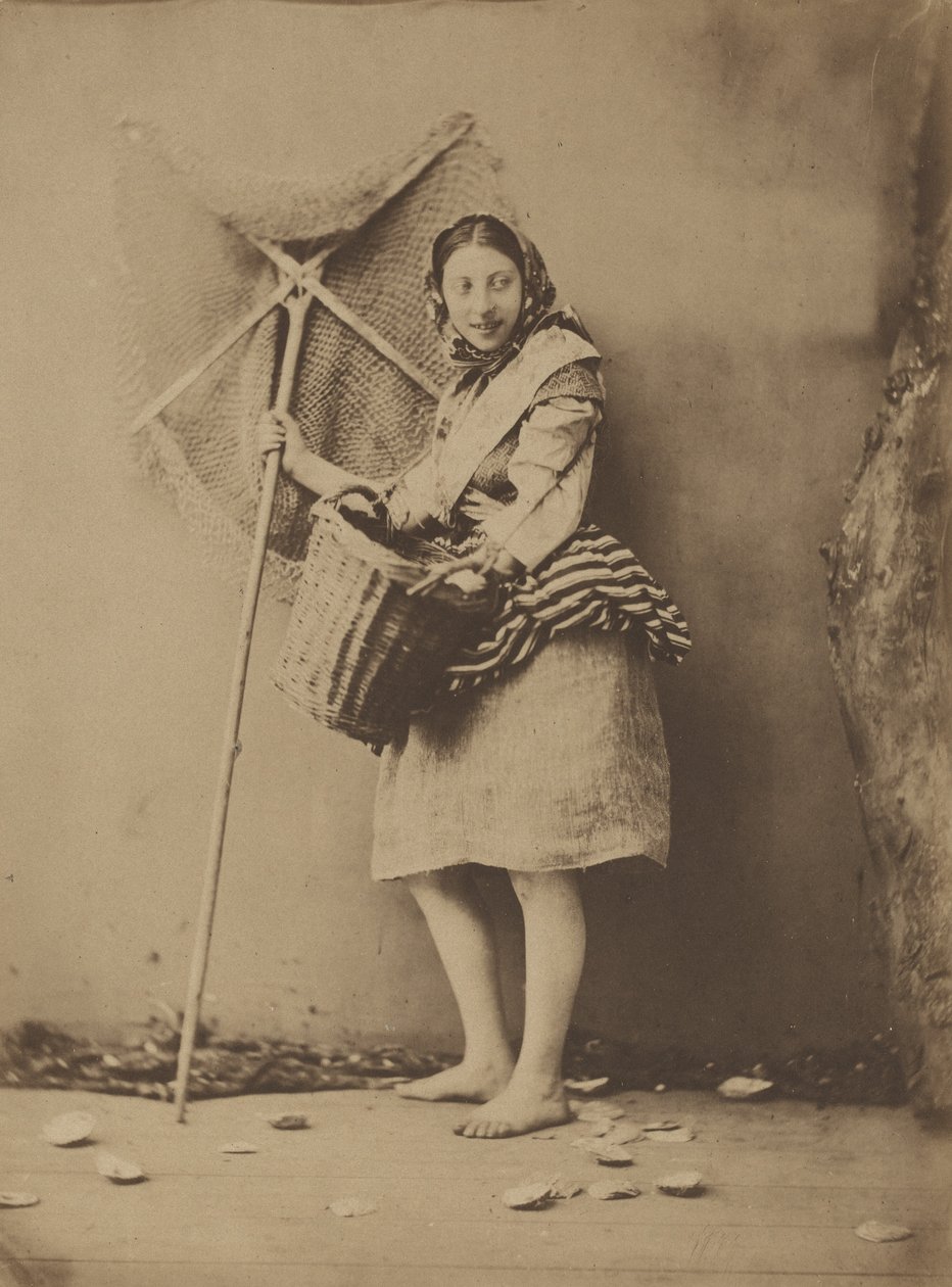 Uma rapariga pescadora de camarões, c. 1854 (foto) de Félix Jacques Antoine Moulin