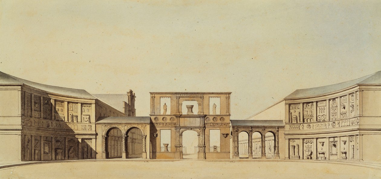 O pátio da École des Beaux-Arts, em Paris, de Felix Louis Jacques Duban
