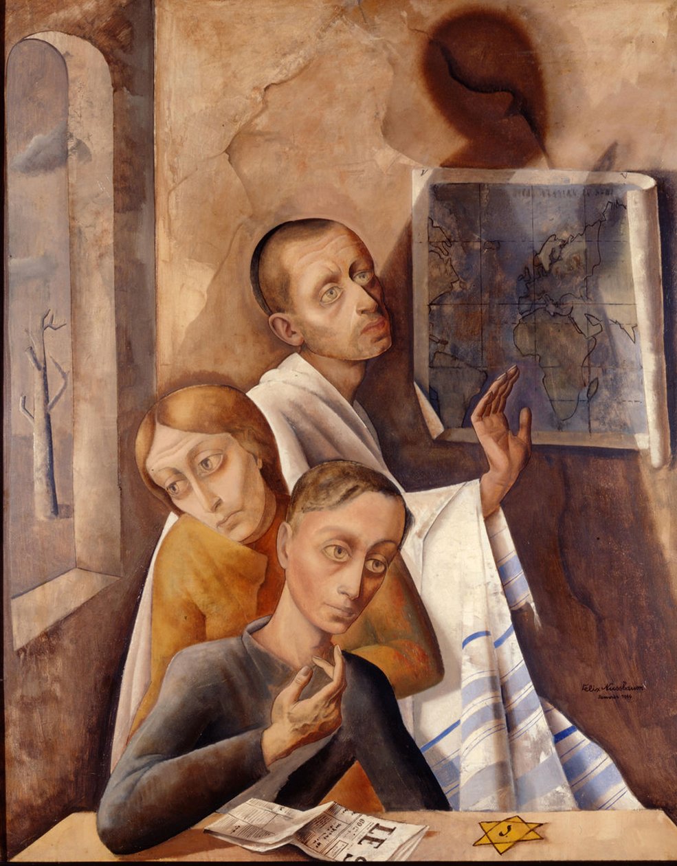 Auto-retrato escondido, 1944 de Felix Nussbaum