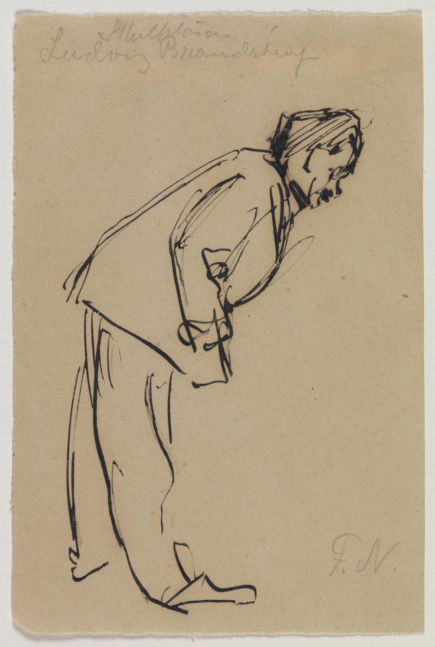 Retrato de Ludvig Brandstrup, inclinado para a frente de Felix Nylund