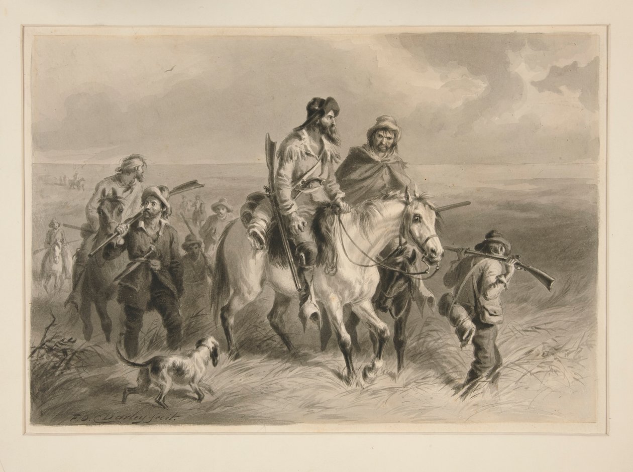 Bandidos da fronteira invadindo o Kansas de Felix O. C. Darley