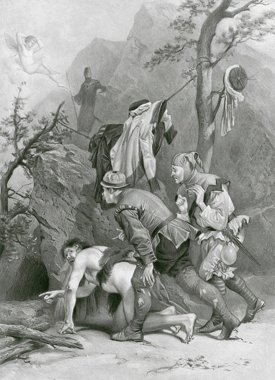 A Tempestade. Ato IV, Cena I (gravura) de Felix Octavius Carr (after) Darley