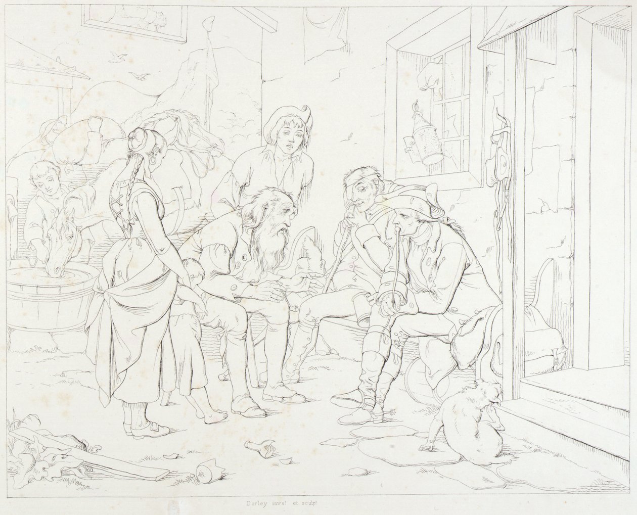 (Rip Van Winkle, ilustração) Rip a contar a sua história fabulosa de Felix Octavius Carr Darley