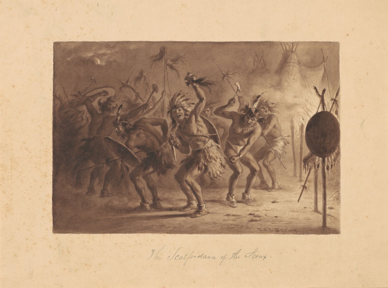 A dança do couro cabeludo dos Sioux de Felix Octavius Carr Darley