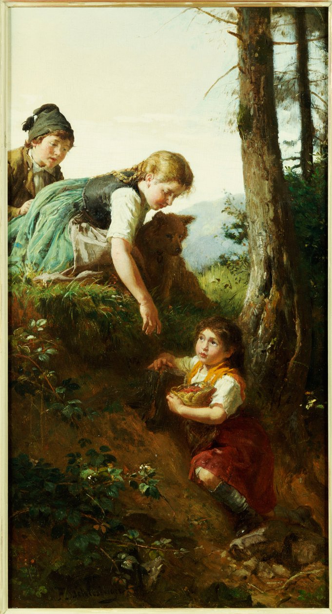 Crianças colhendo bagas de Felix Schlesinger