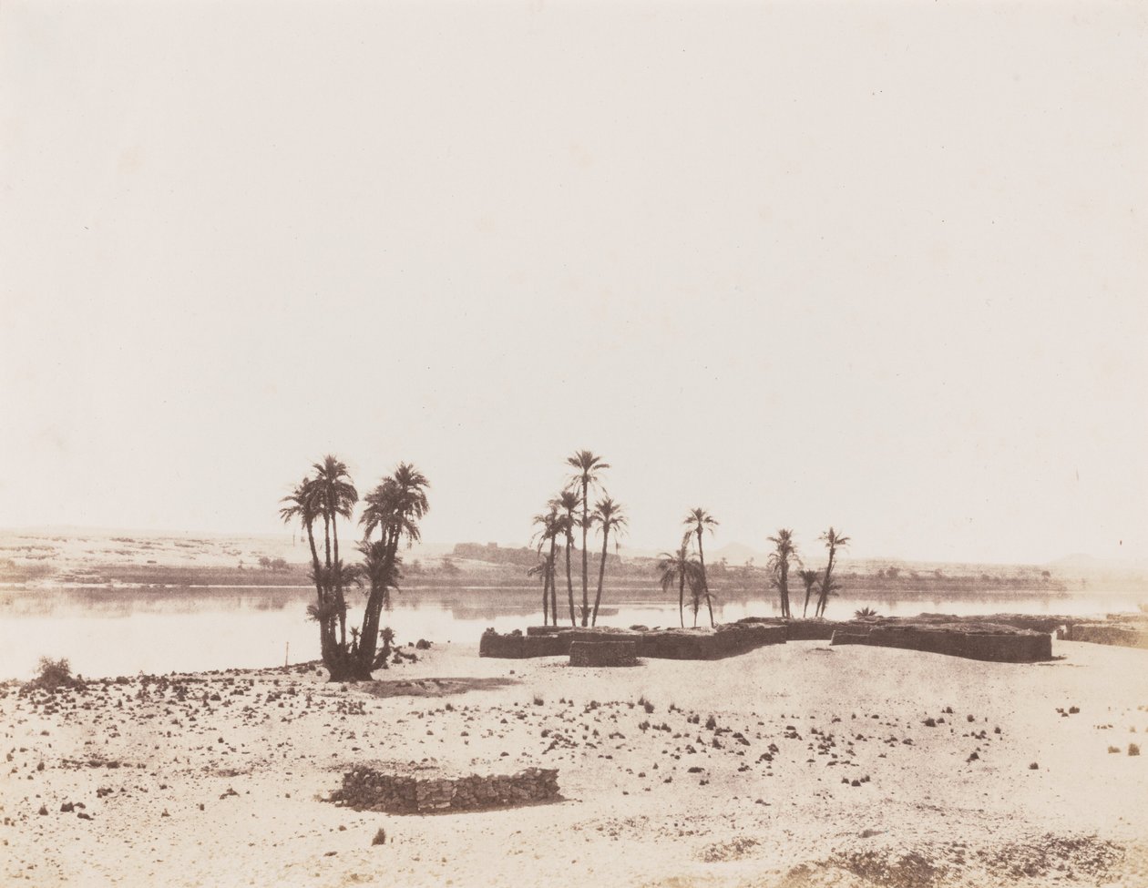 Dakkeh, Village et Rives du Nil (Aldeia e margens do Nilo, Dakkeh),1851-1852 (foto) de Félix Teynard