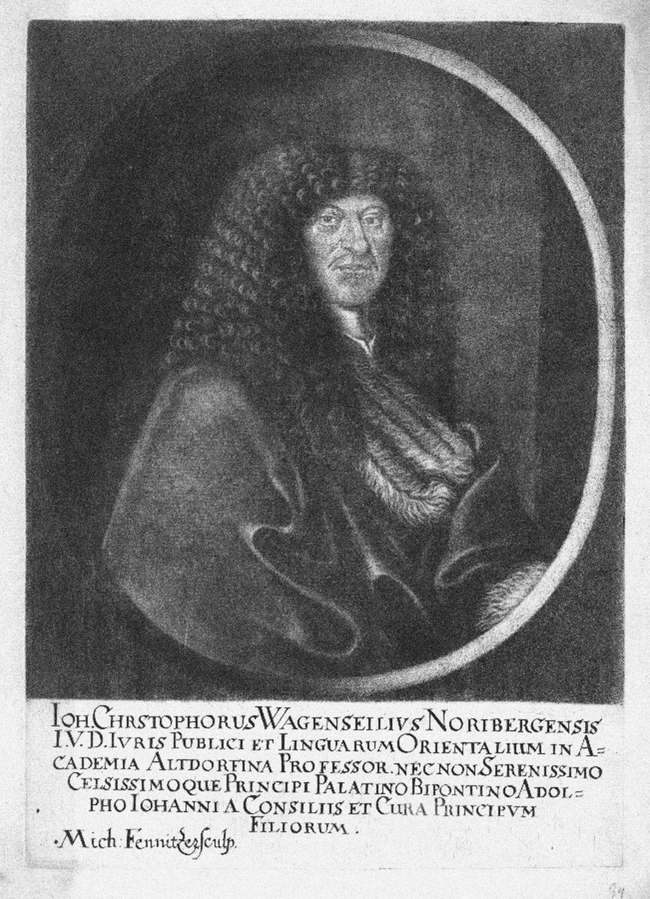 Retrato de Johann Christoph Wagenseil 1633-1705, final do séc. de Fenitzer