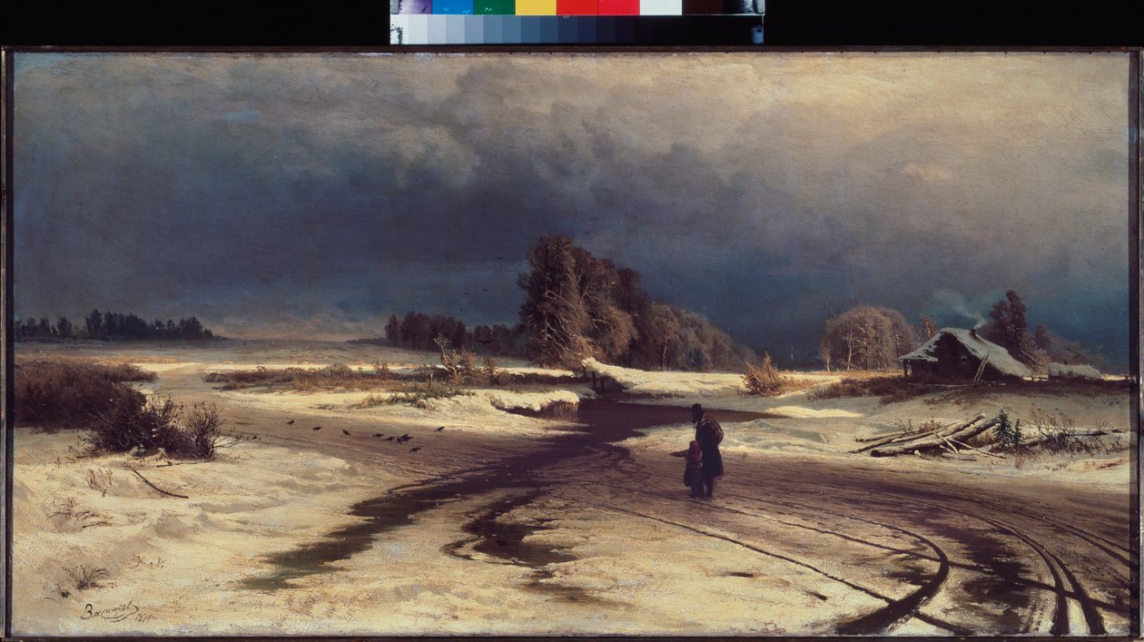 Degel (Thaw) - Peinture de Fyodor Vasilyev (Feodor Alexandrovich, Fiodor Alexandrovitch Vassiliev (1850-1873), huile sur toile de Feodor Alexandrovich Vassiliev