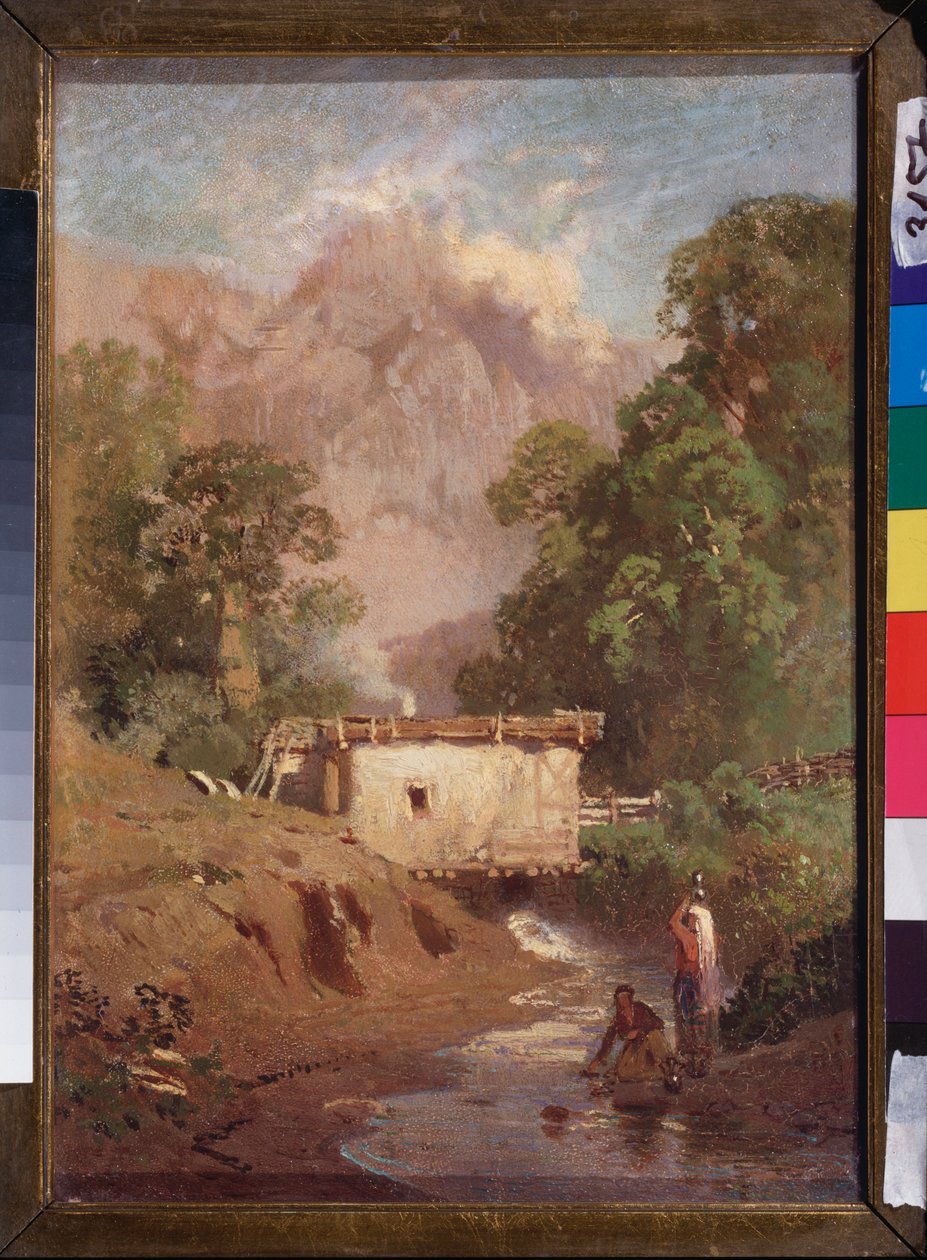 Paysage de Crimee (paisagem da Crimeia) - Peinture de Fyodor Vasilyev (Feodor Alexandrovich, Fiodor Alexandrovitch Vassiliev (1850-1873), huile sur toile de Feodor Alexandrovich Vassiliev