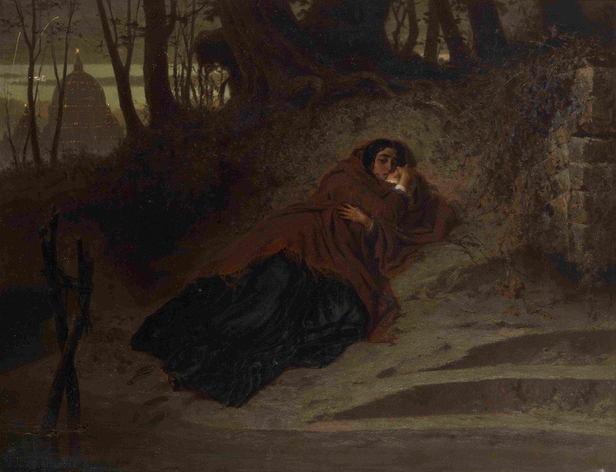 Abandonado. O Vaticano e o Pecado, 1872 de Feodor Andreyevich Bronnikov
