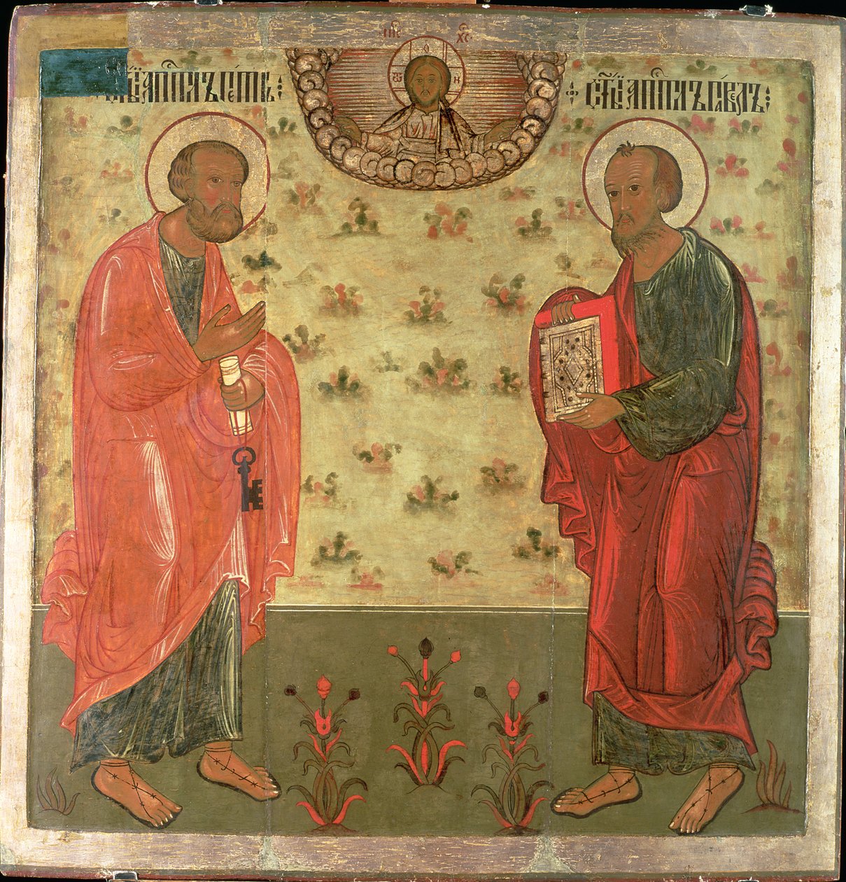 Apóstolos Pedro e Paulo, 1708 (tempera em gesso) de Feoktist Klimentov