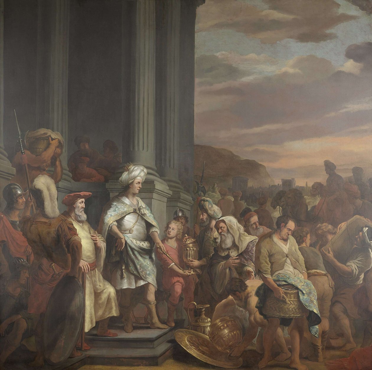 A oferta de presentes para a construção do templo de Salomão de Ferdinand Bol