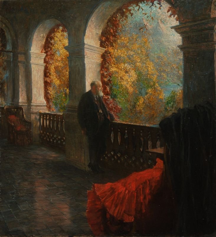 O cirurgião Theodor Billroth em seu terraço em Sankt GilgenWolfgangsee de Ferdinand Dorsch