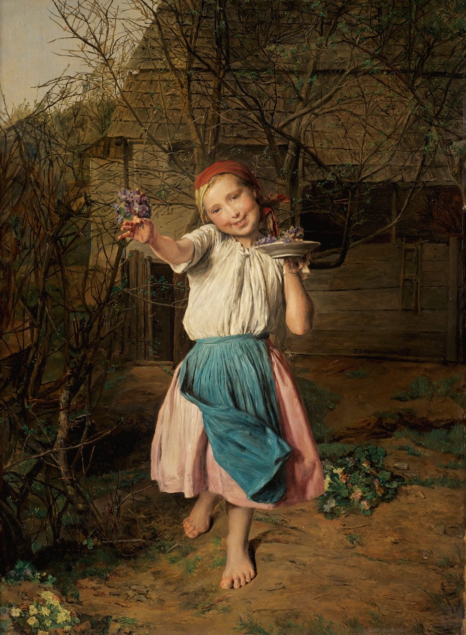 A menina violeta de Ferdinand Georg Waldmuller
