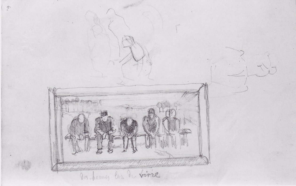 Estudo geral do Lebensmudenn. de Ferdinand Hodler