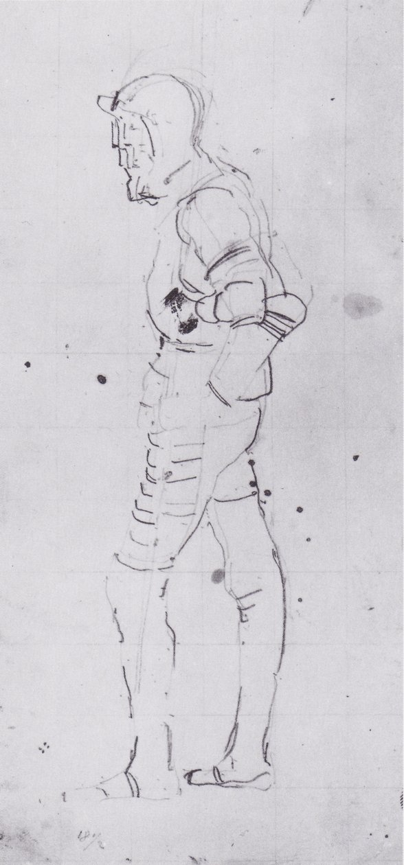 Guerreiro em pé à esquerda de Ferdinand Hodler