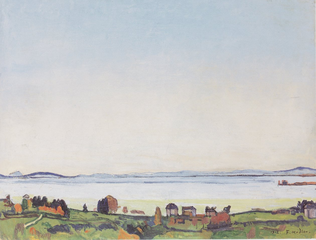 Lago de Genebra a partir de Lausanne de Ferdinand Hodler