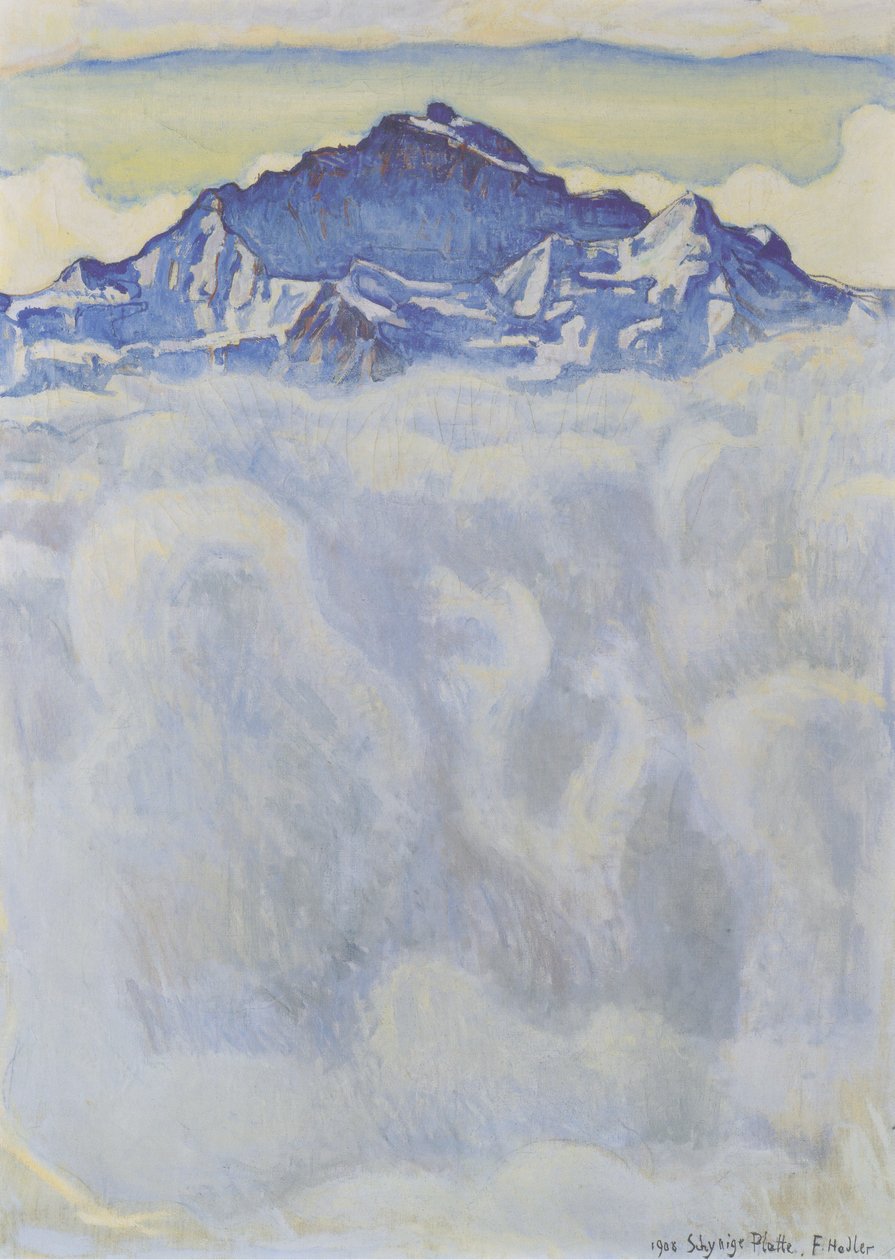 A donzela sobre o mar de nevoeiro de Ferdinand Hodler