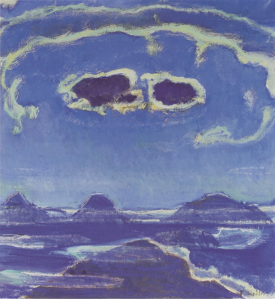 Eiger, Mönch e Jungfrau ao luar de Ferdinand Hodler