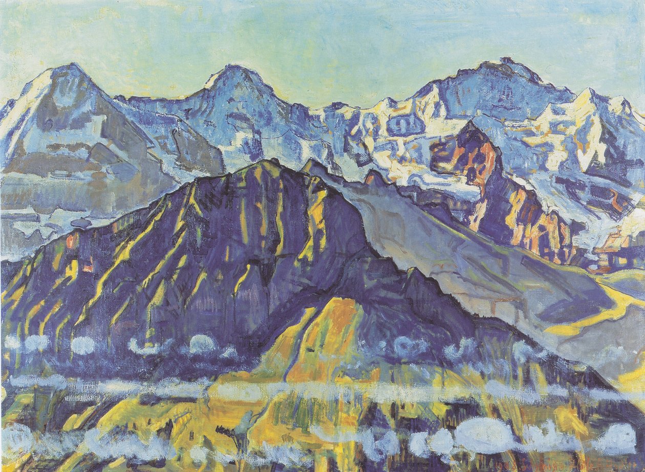 Eiger, monge e virgem no sol da manhã de Ferdinand Hodler