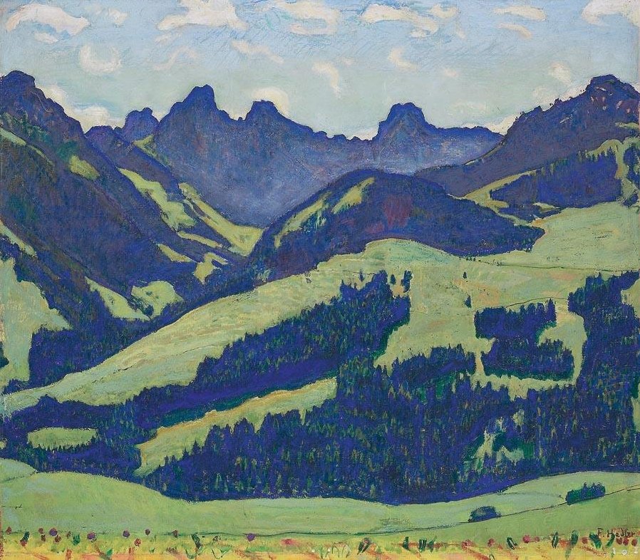 Paisagem no Château dOex de Ferdinand Hodler