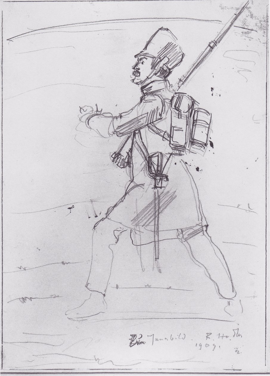Marchando fusilier para a esquerda de Ferdinand Hodler
