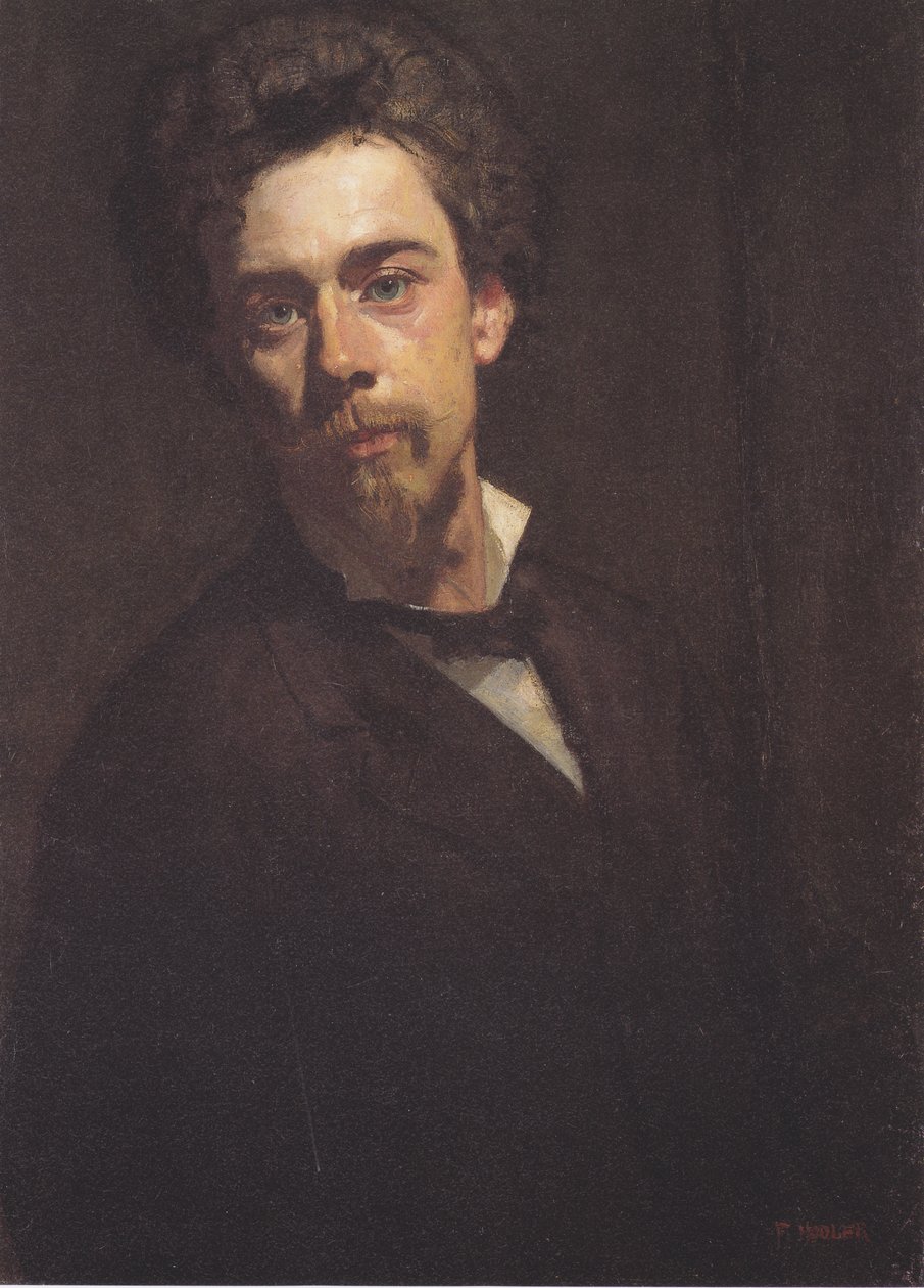 Auto-retrato com gola alta de Ferdinand Hodler