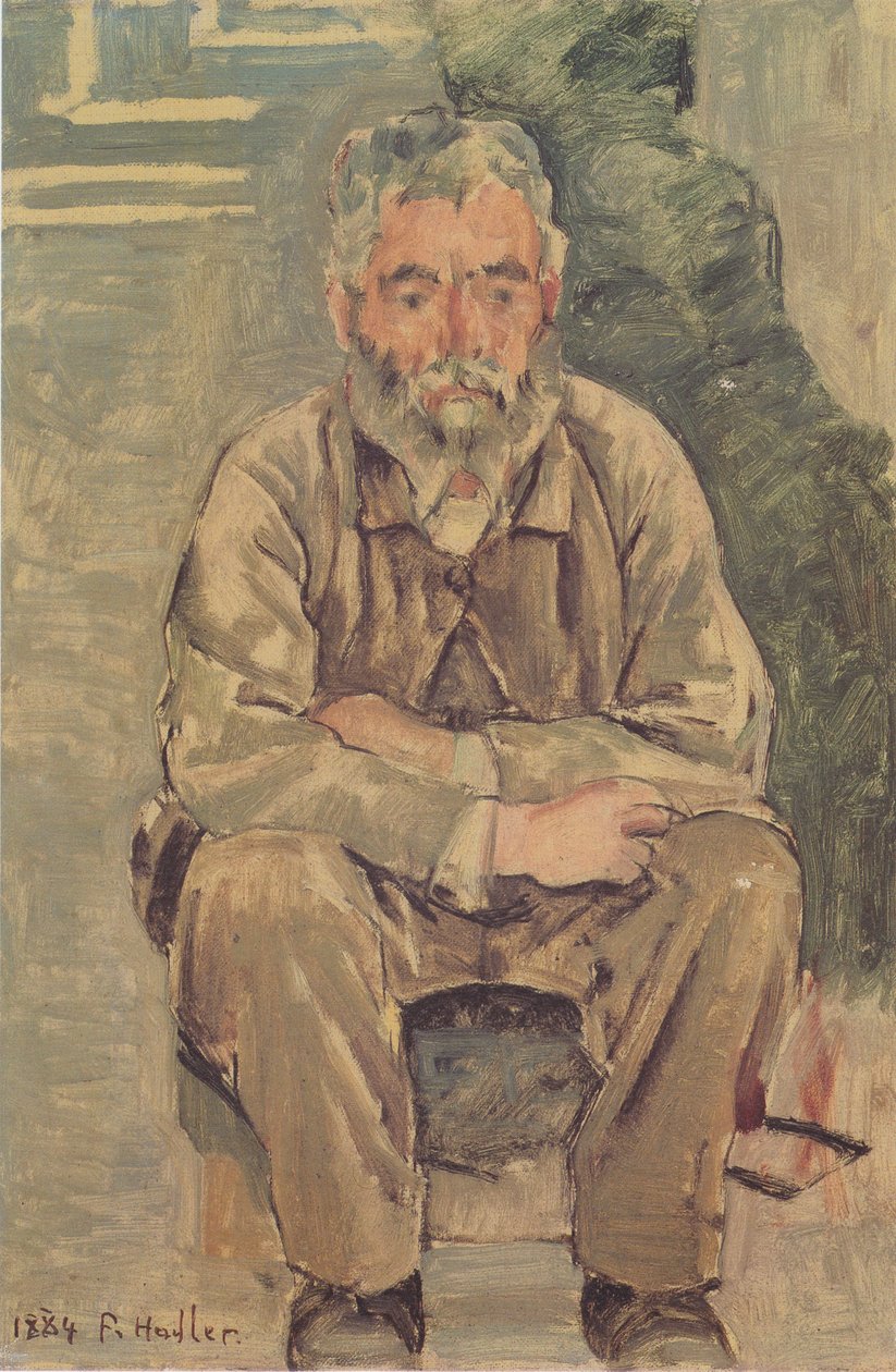Sentado homem barbudo de Ferdinand Hodler