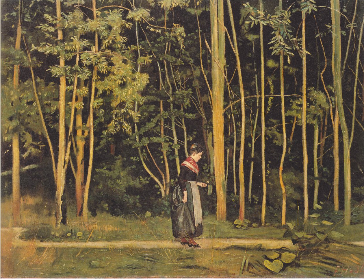 Carrinho de criança na borda da floresta de Ferdinand Hodler