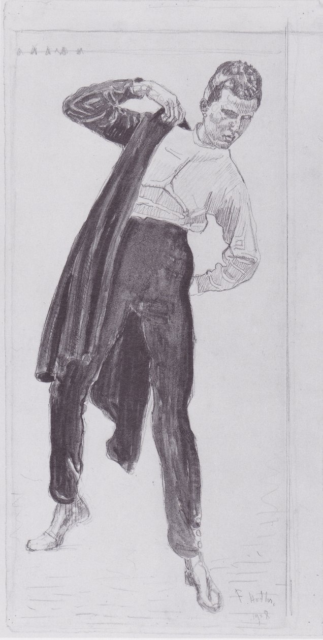 Estudante, colocando em sua túnica de Ferdinand Hodler