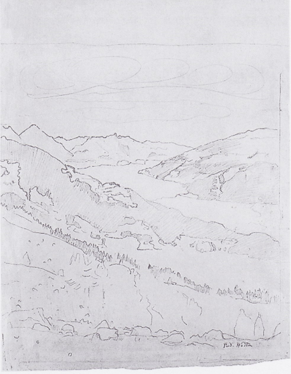 Lago Thun do caminho para Schynigen Platte de Ferdinand Hodler