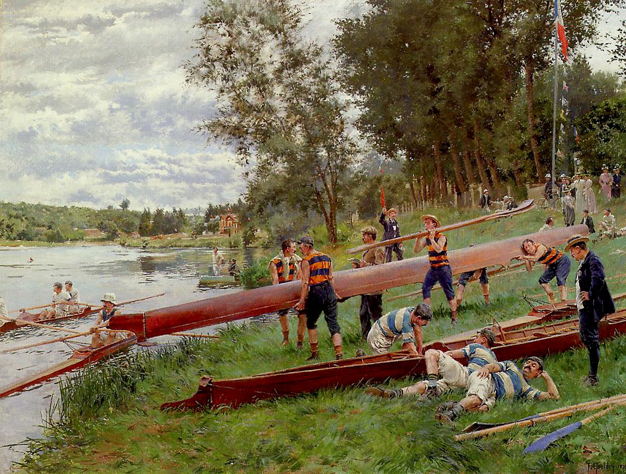 Canoagem no Marne, 1899 de Ferdinand Joseph Guildry