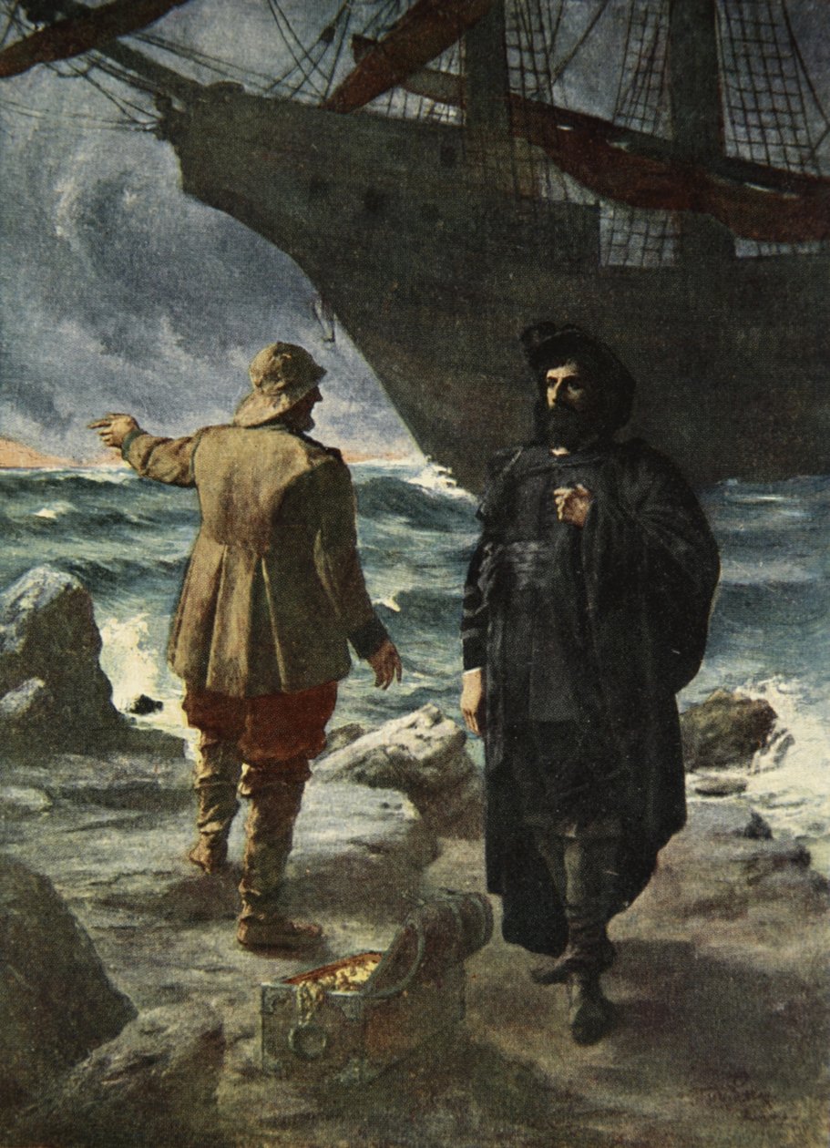 Daland olhou intensamente para o estranho, de "As histórias das óperas de Wagner", de J. Walker McSpadden (1874-1960), 1905 de Ferdinand Leeke