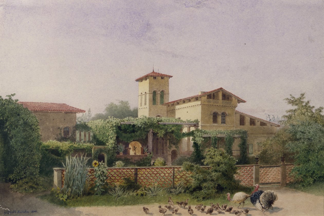 Os banhos romanos, 1848 (wc no papel) de Ferdinand Maron
