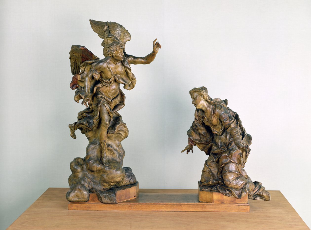 A Anunciação, c.1725 (madeira) de Ferdinand Maximilian Brokof