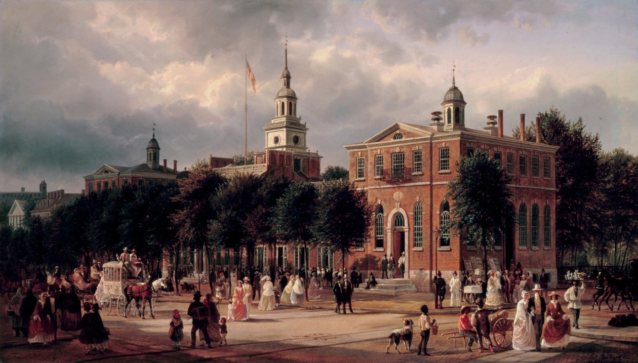 Independence Hall, na Filadélfia de Ferdinand Richardt