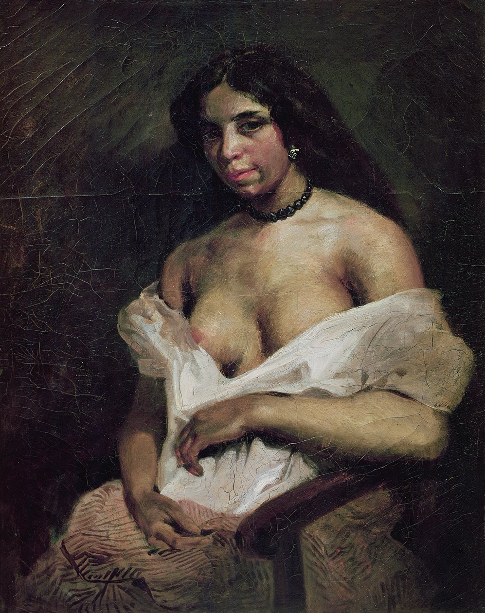 Uma mulher mulata, c.1821-24 de Ferdinand Victor Eugene Delacroix