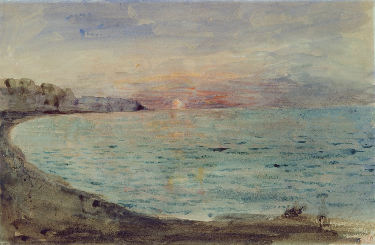 Penhascos perto de Dieppe, 1852-55 de Ferdinand Victor Eugene Delacroix