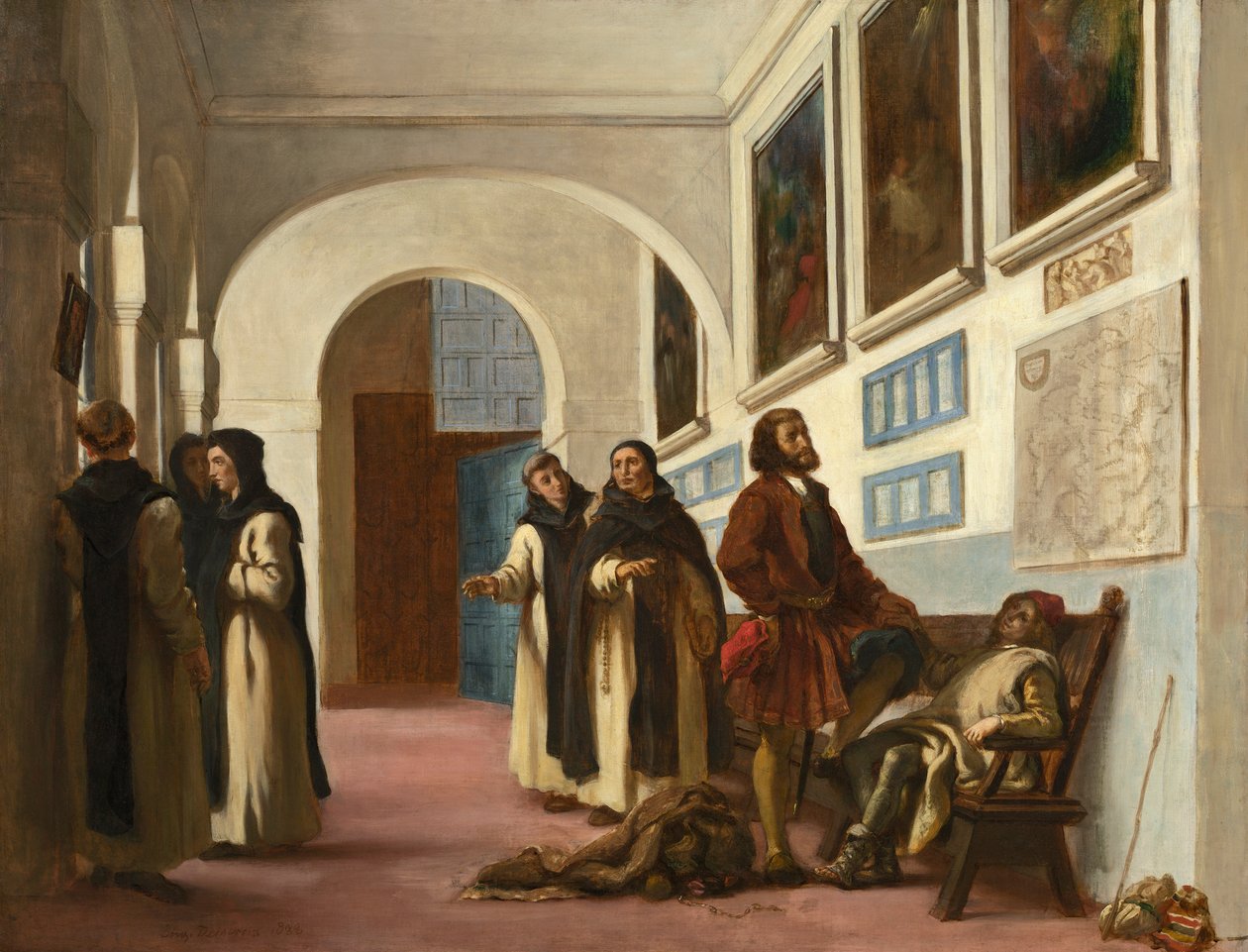 Colombo e seu filho de Ferdinand Victor Eugene Delacroix