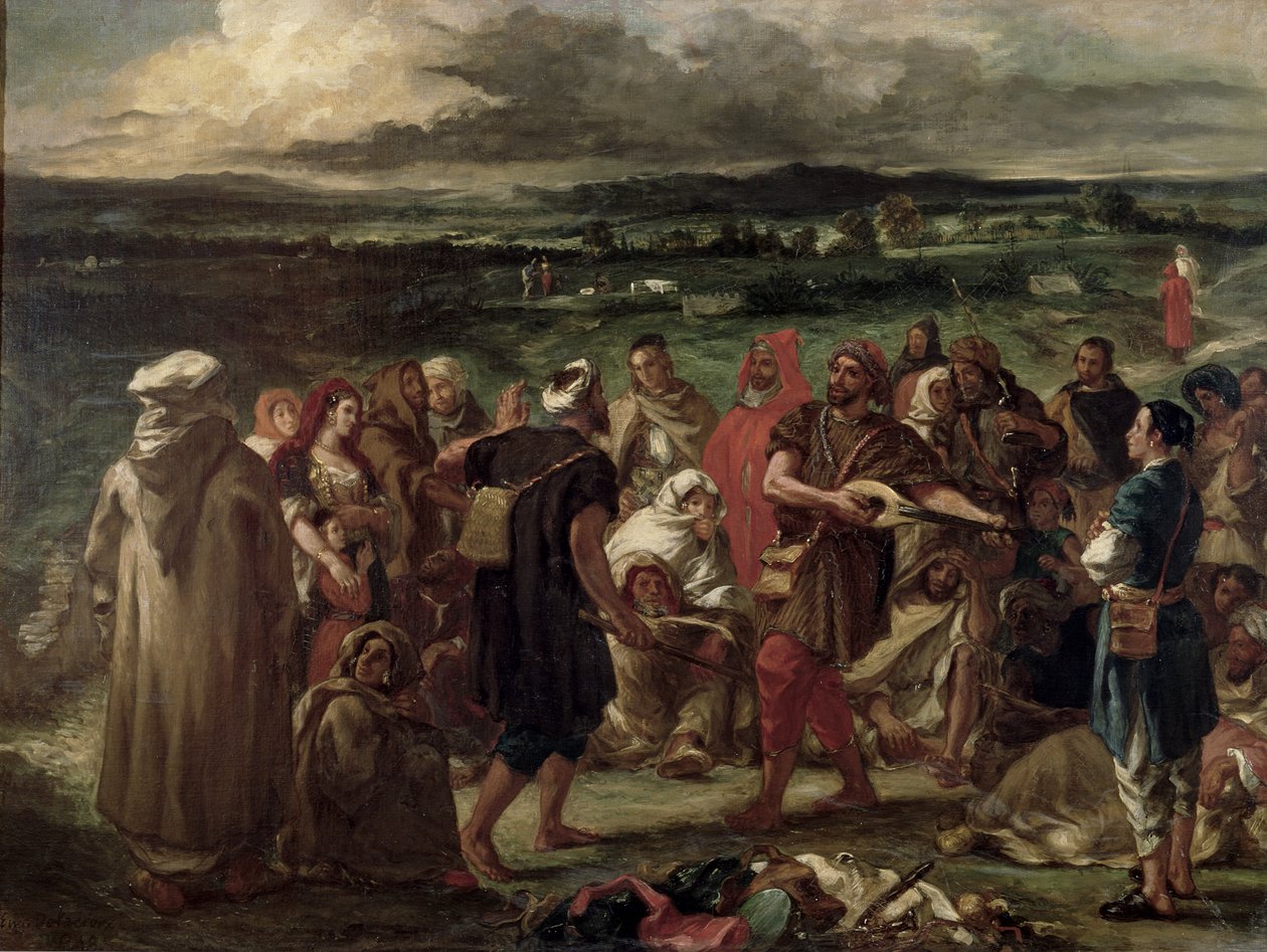 Comediantes ou bufões árabes, 1848 de Ferdinand Victor Eugene Delacroix