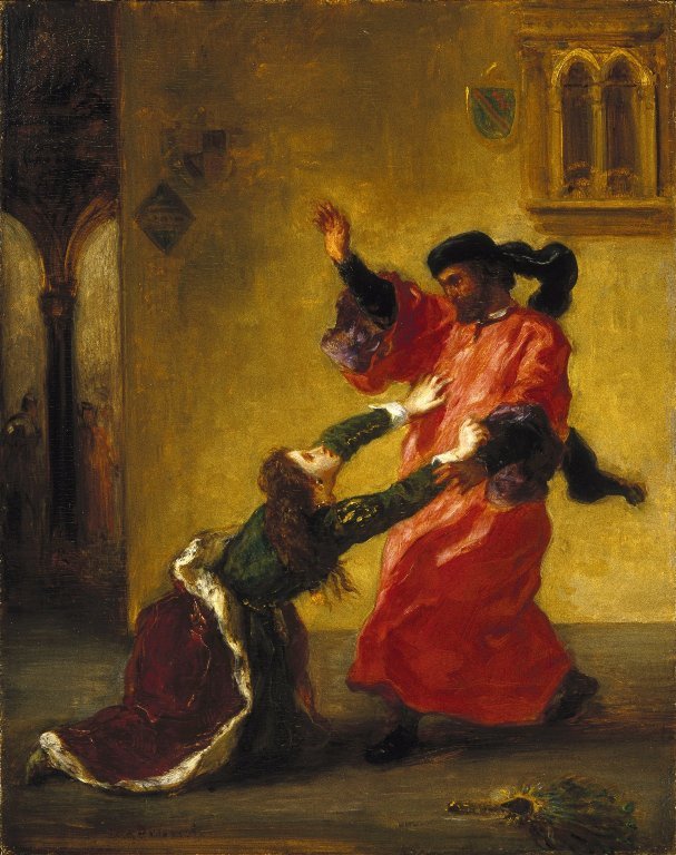 Desdêmona amaldiçoada por seu pai de Ferdinand Victor Eugene Delacroix