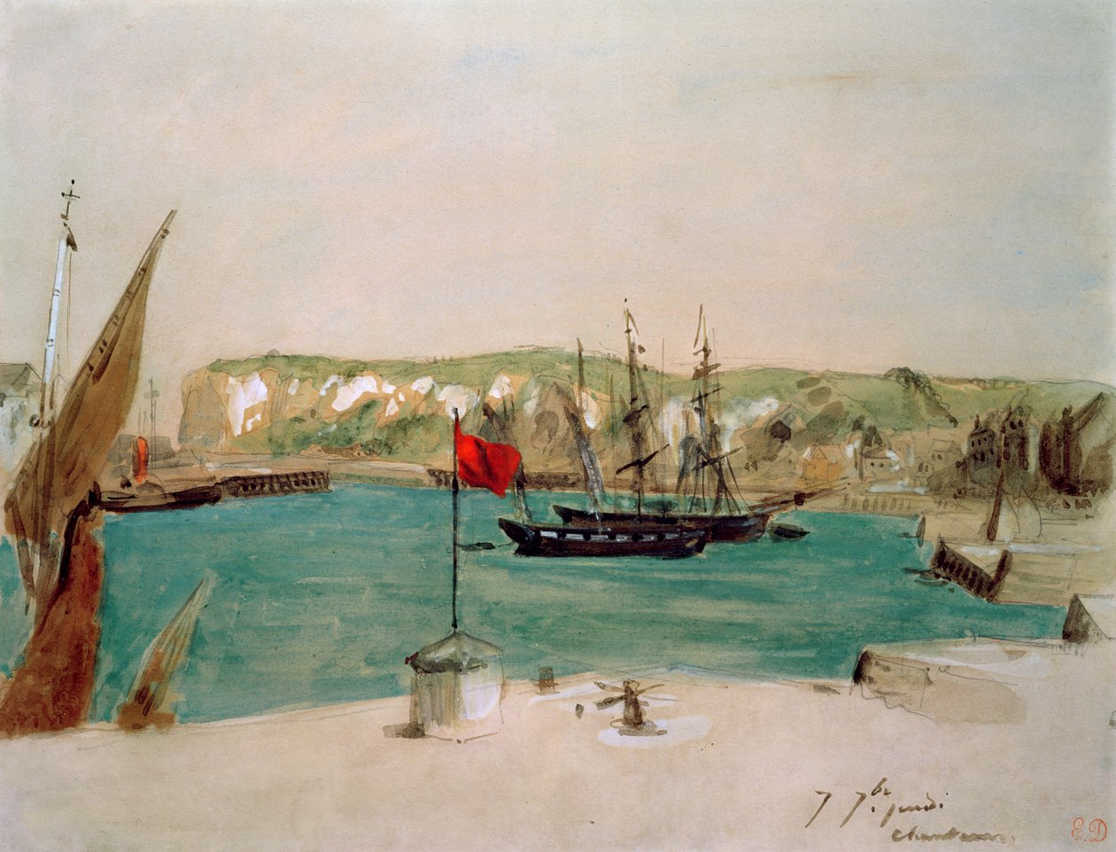 Dieppe: quai Duquesne de Ferdinand Victor Eugene Delacroix